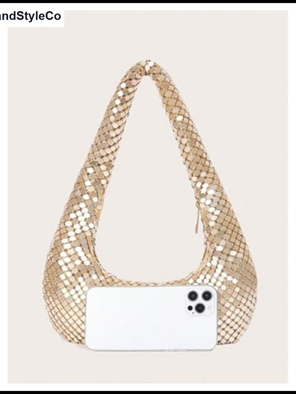 Metallic Glitter Sequin Evening Clutch Party Handbag - Picture 3 of 5